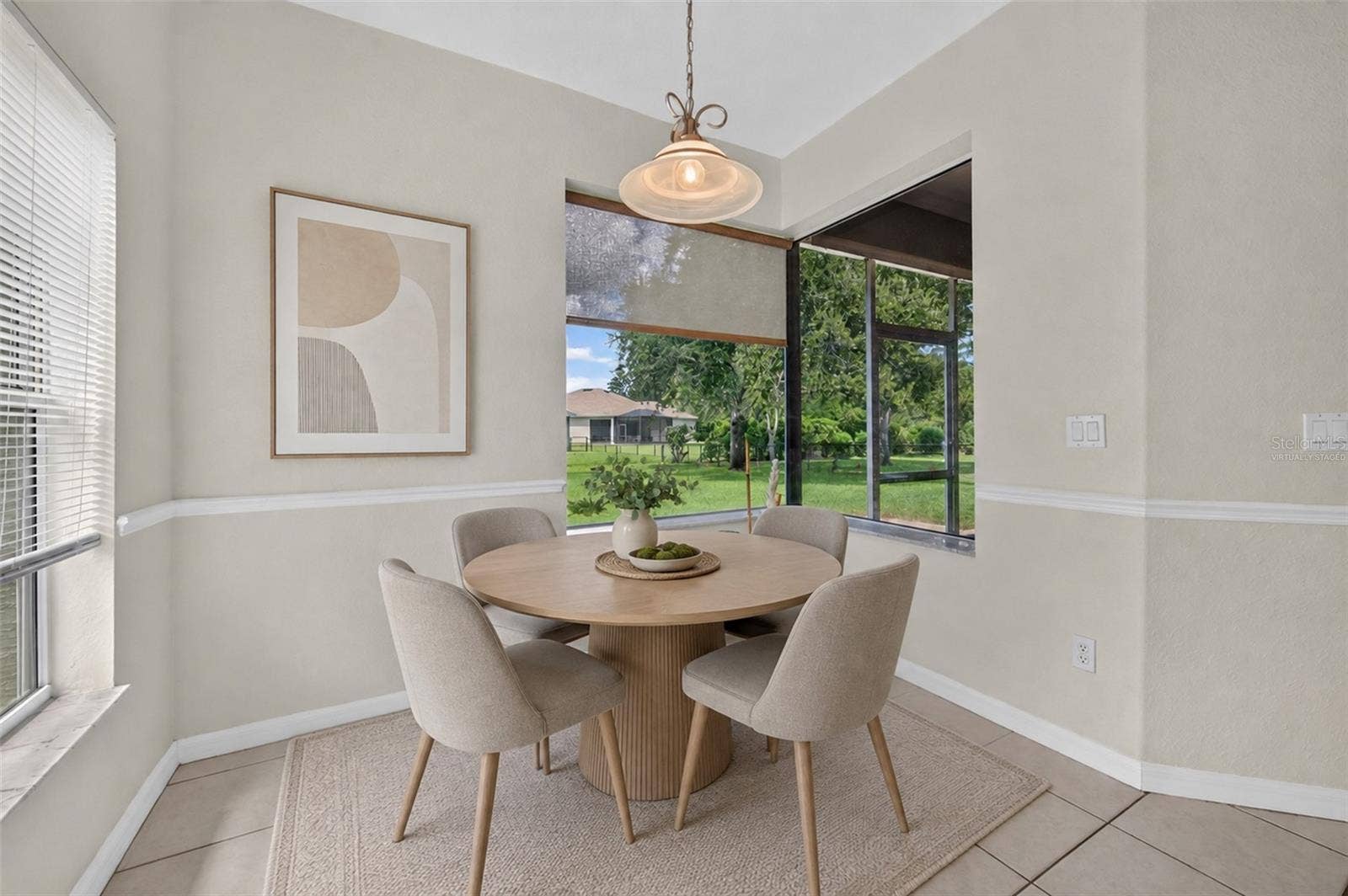 virtually staged breakfast nook