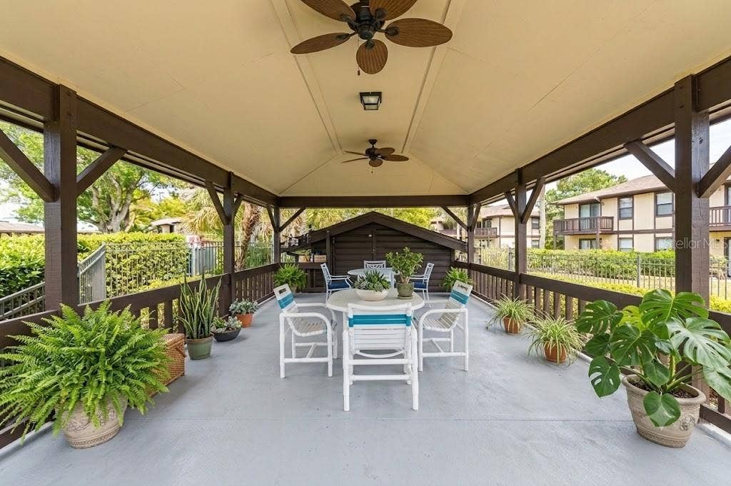 UPSTAIRS CABANA COOLED BY LARGE FANS