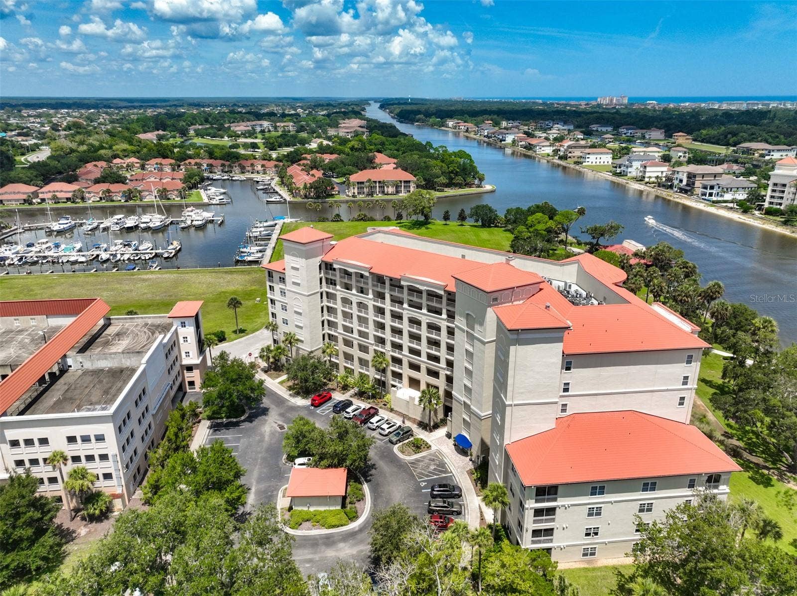 Steps to a marina and your covered parking
