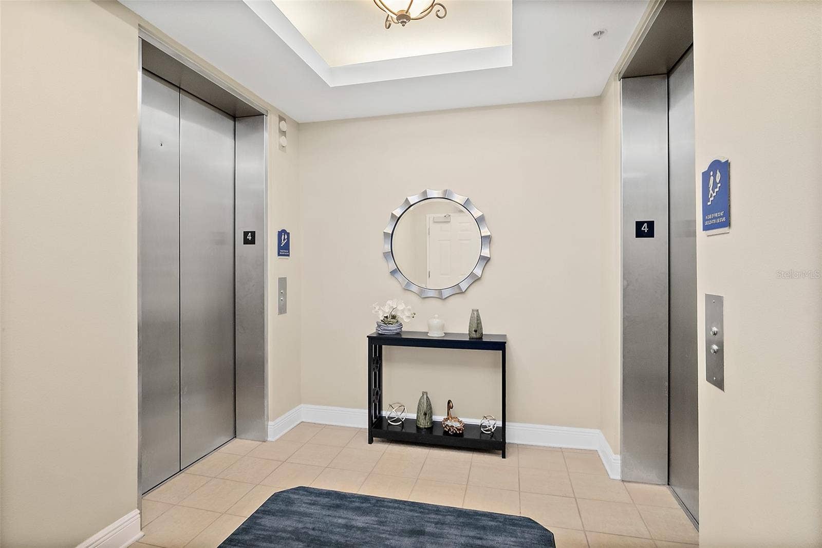 Coded access to elevator foyer