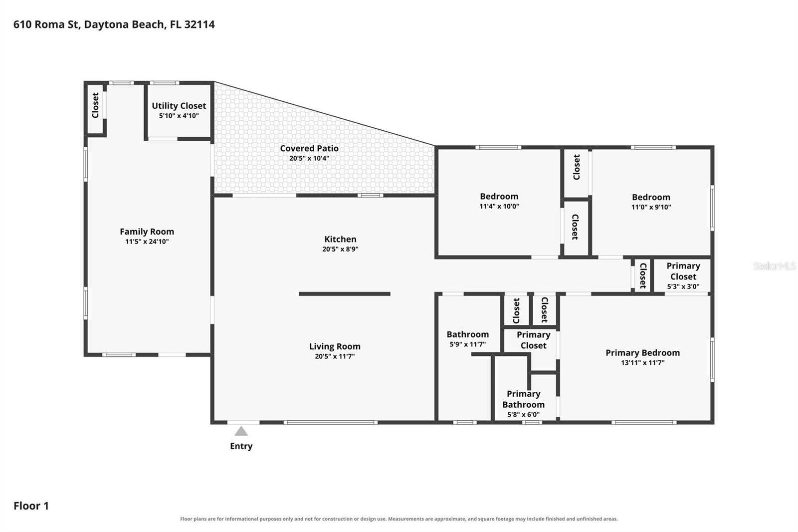 610 ROMA STREET, Daytona Beach, FL 32114 floor plan