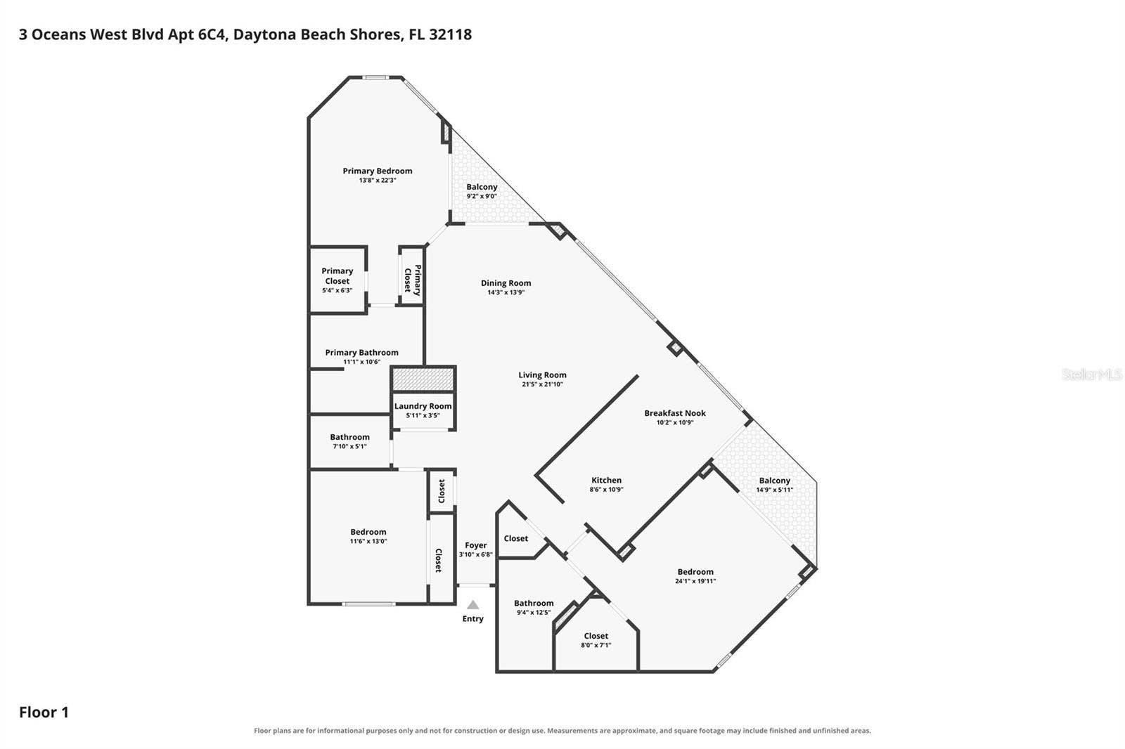 3 OCEANS WEST BOULEVARD, #6C4, Daytona Beach Shores, FL 32118