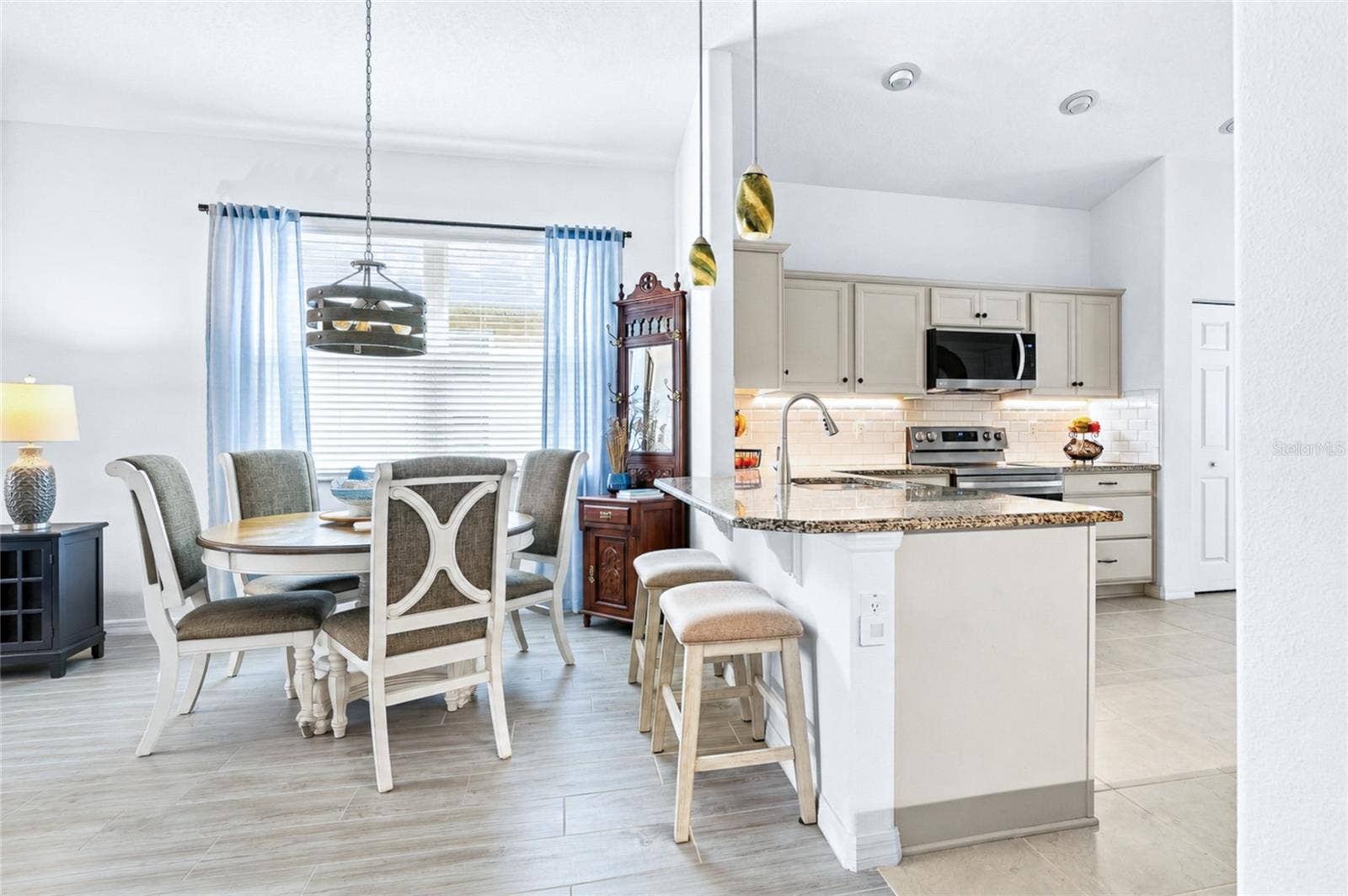 Kitchen Island and Dining area