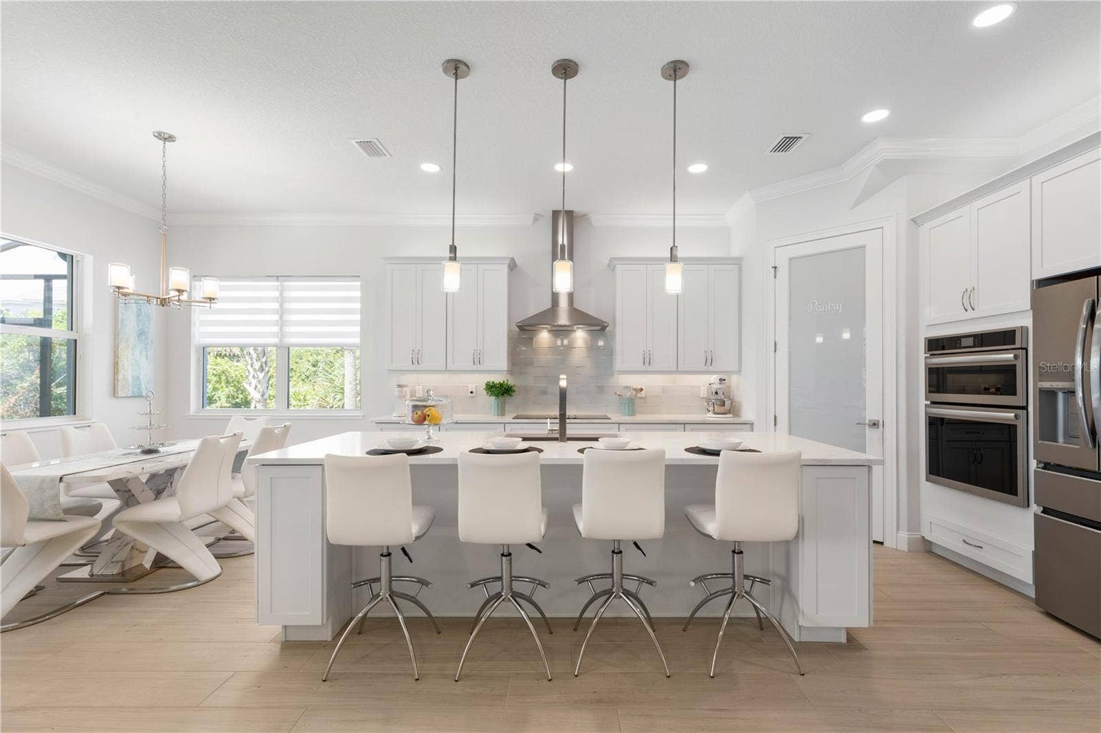 Large kitchen island with additional storage.