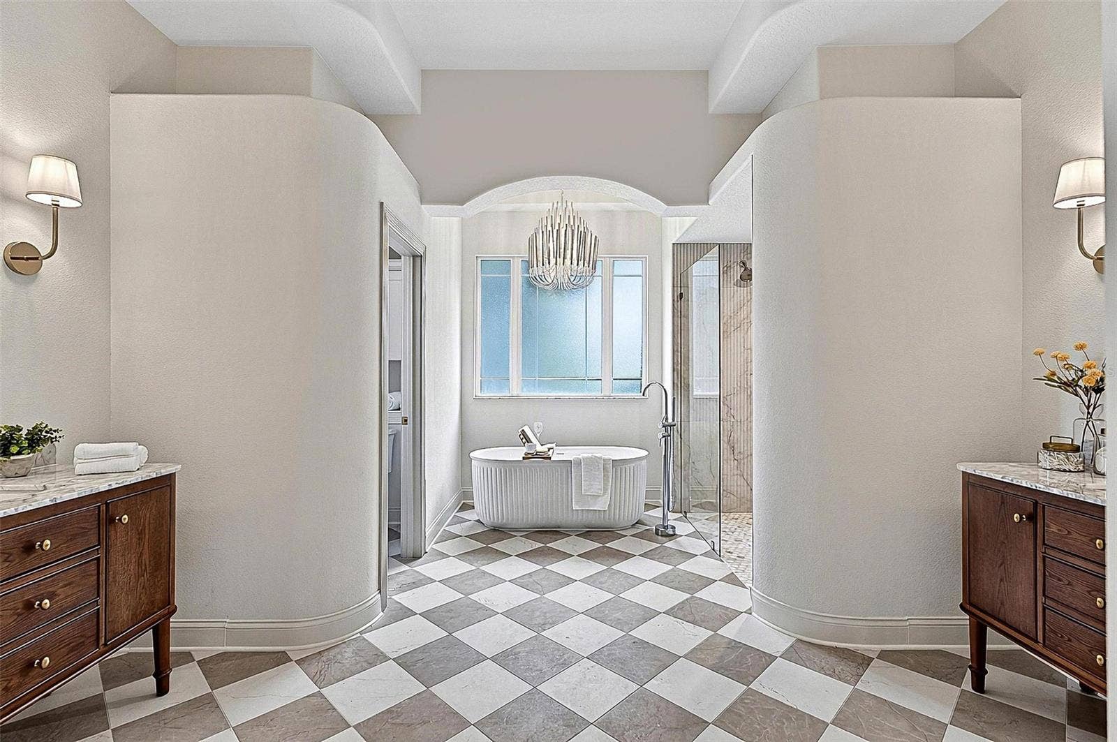 17 GRANDVIEW DRIVE, Palm Coast, FL 32137 Looking like an upscale magazine, this formal Master Bath gives all the spa vibes
