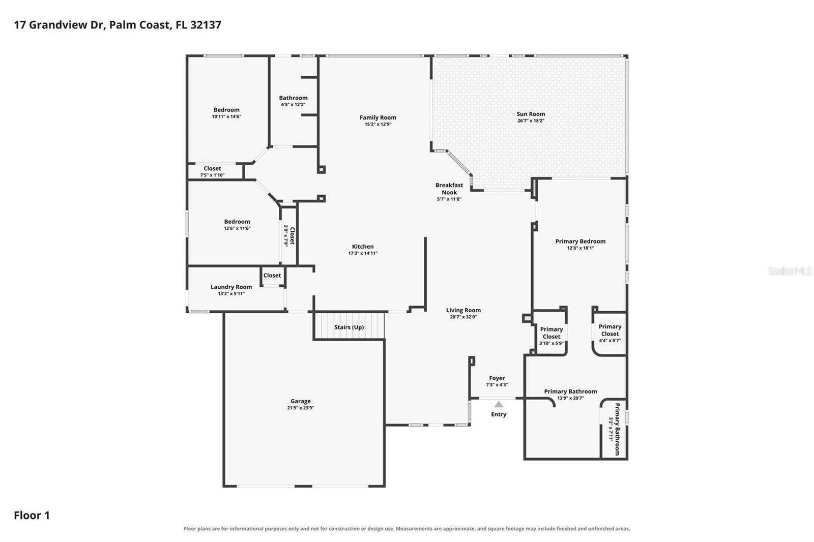17 GRANDVIEW DRIVE, Palm Coast, FL 32137 Floor Plan