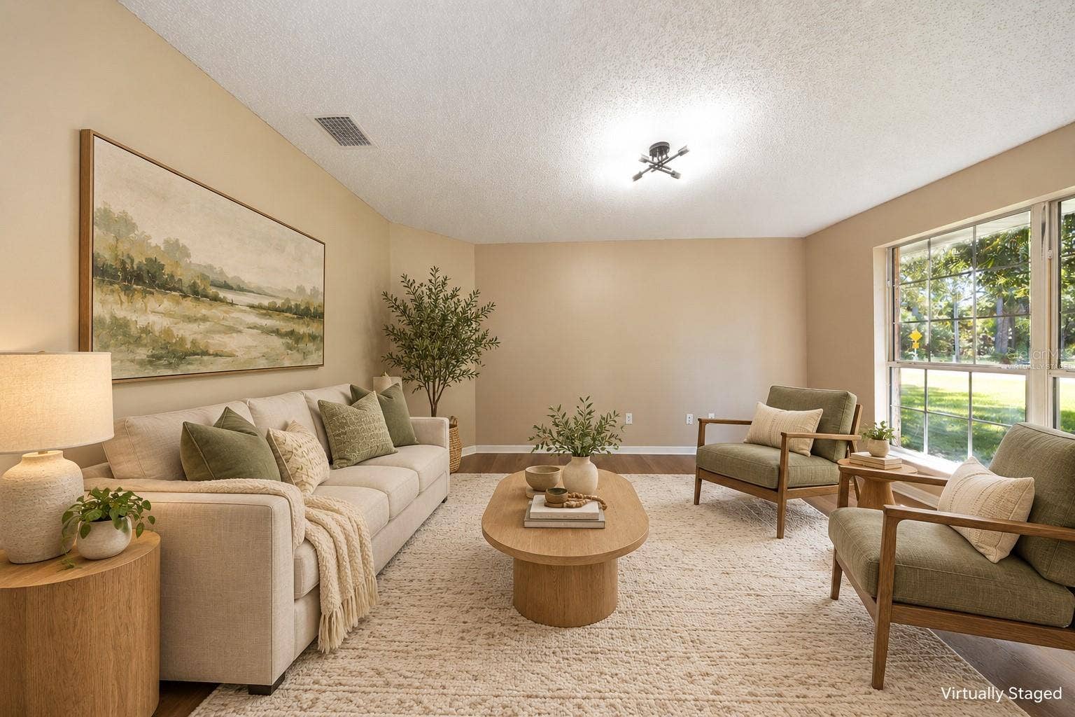Virtually Staged- Formal Living Room. It can be an office or another purpose room.