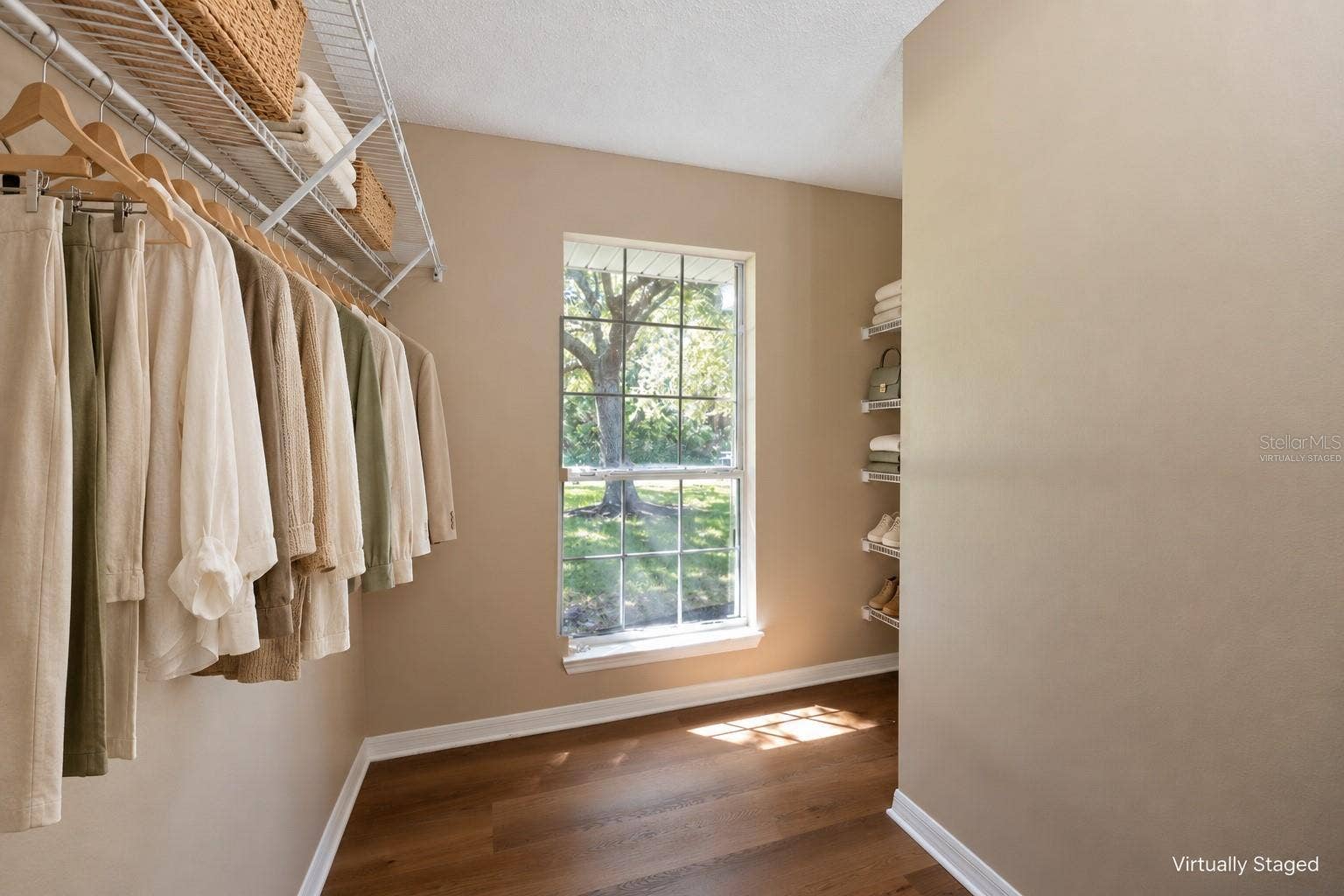 Virtually Staged Main Closet