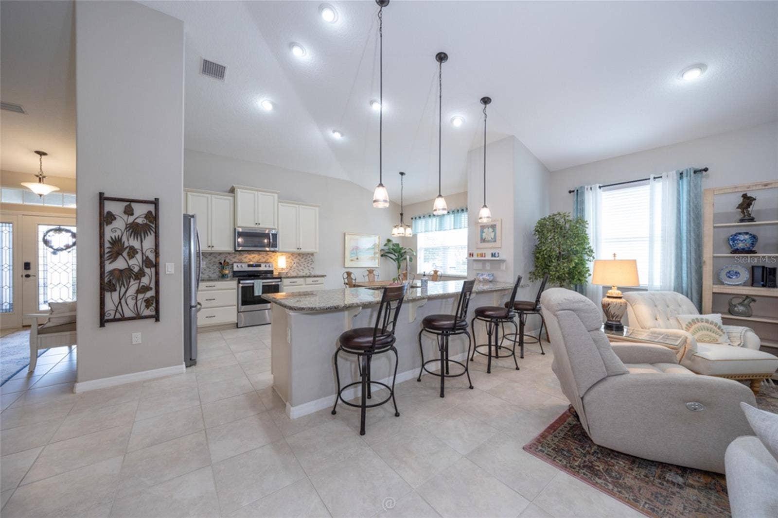 View into kitchen