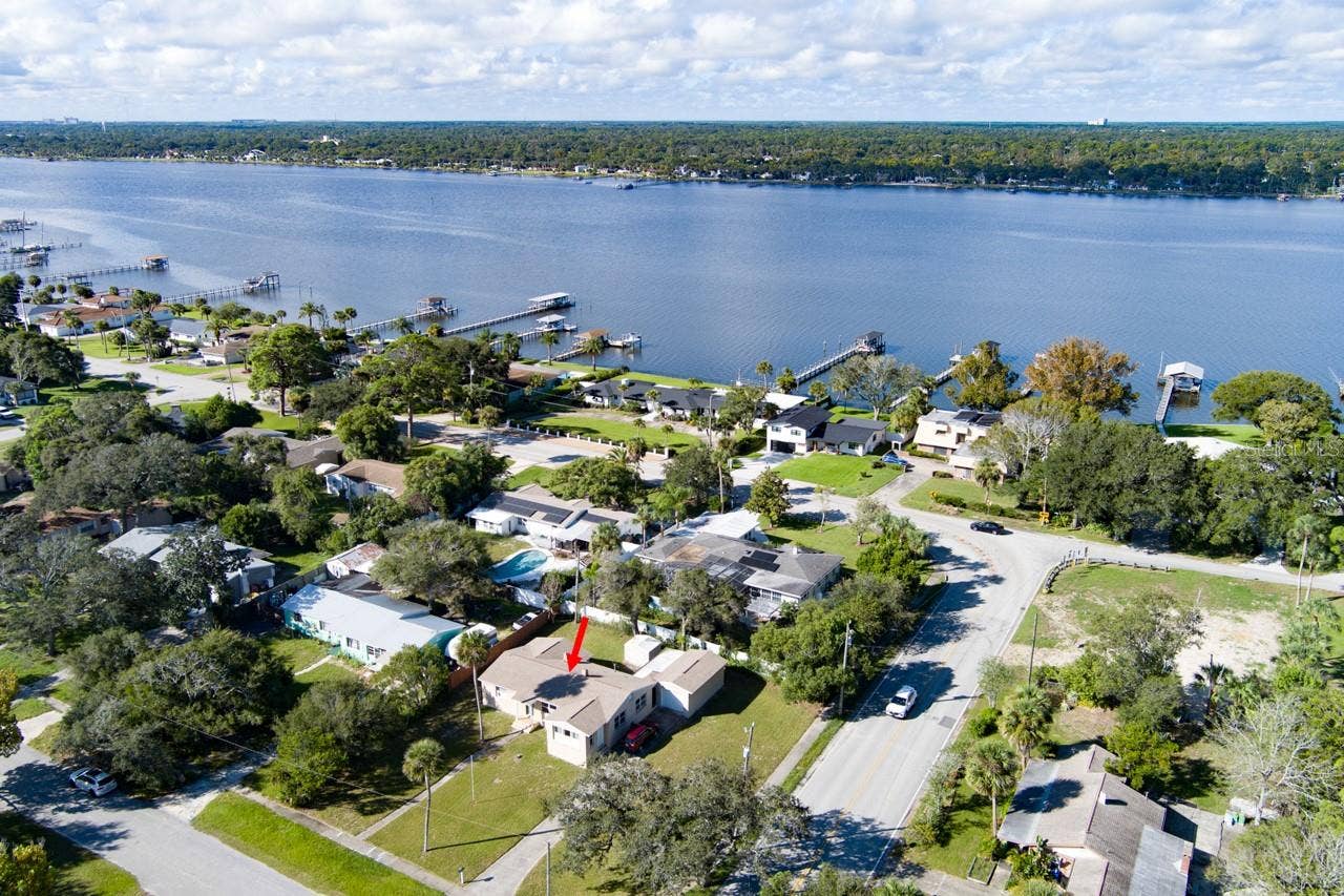374 PINE ROAD, Ormond Beach, FL 32176 Aerial view of location near Halifax River