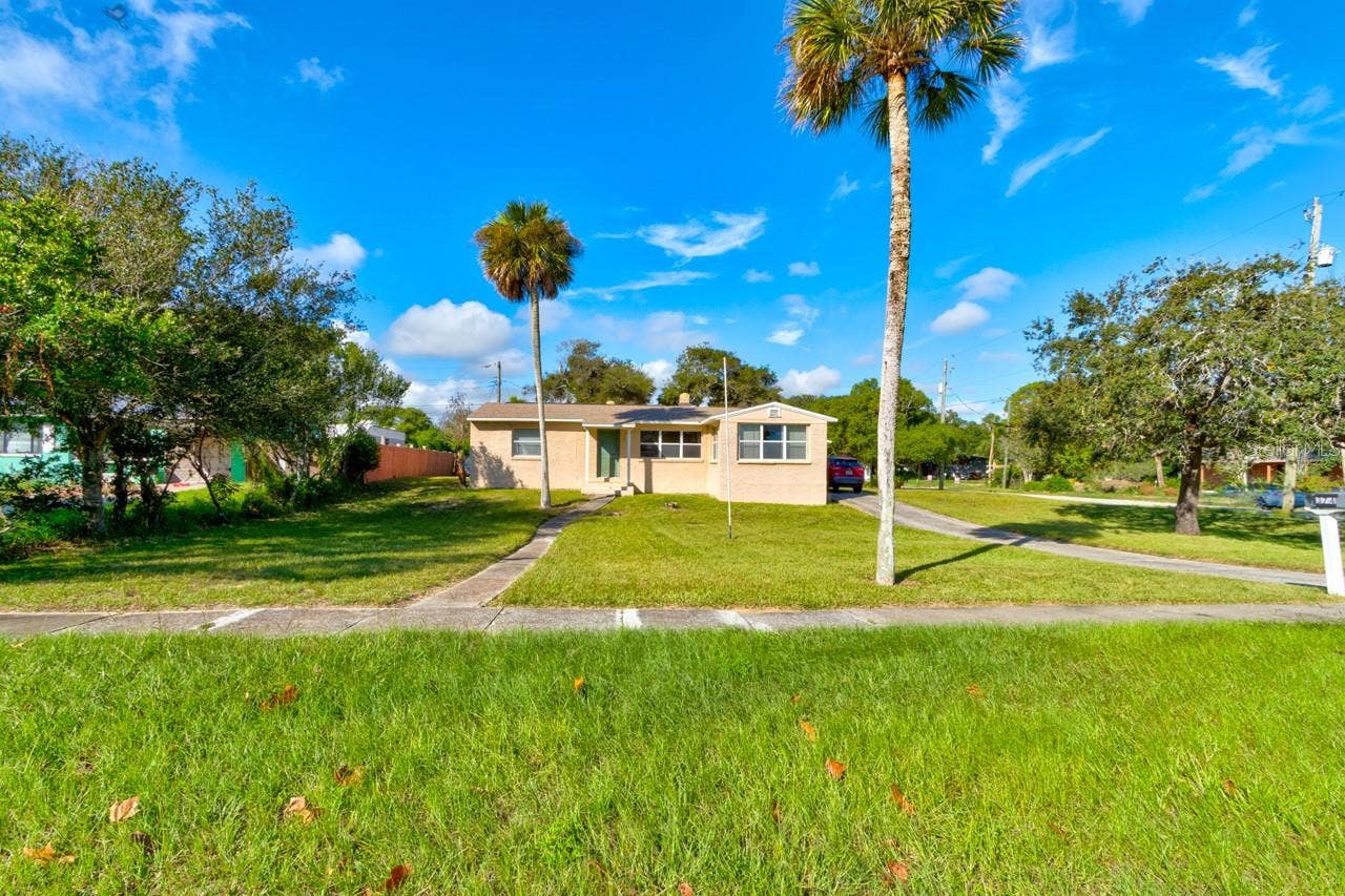 374 PINE ROAD, Ormond Beach, FL 32176 Front of home on large corner lot