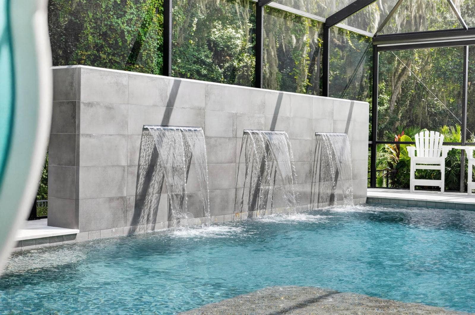 36 NEW WATER OAK DRIVE, Palm Coast, FL 32137 beautiful triple fountain feature with LED lights for stunning settings at night