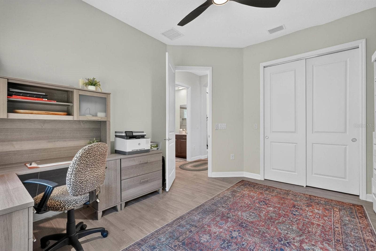 36 NEW WATER OAK DRIVE, Palm Coast, FL 32137 Bedroom 4 - doing double duty as office with murphy bed