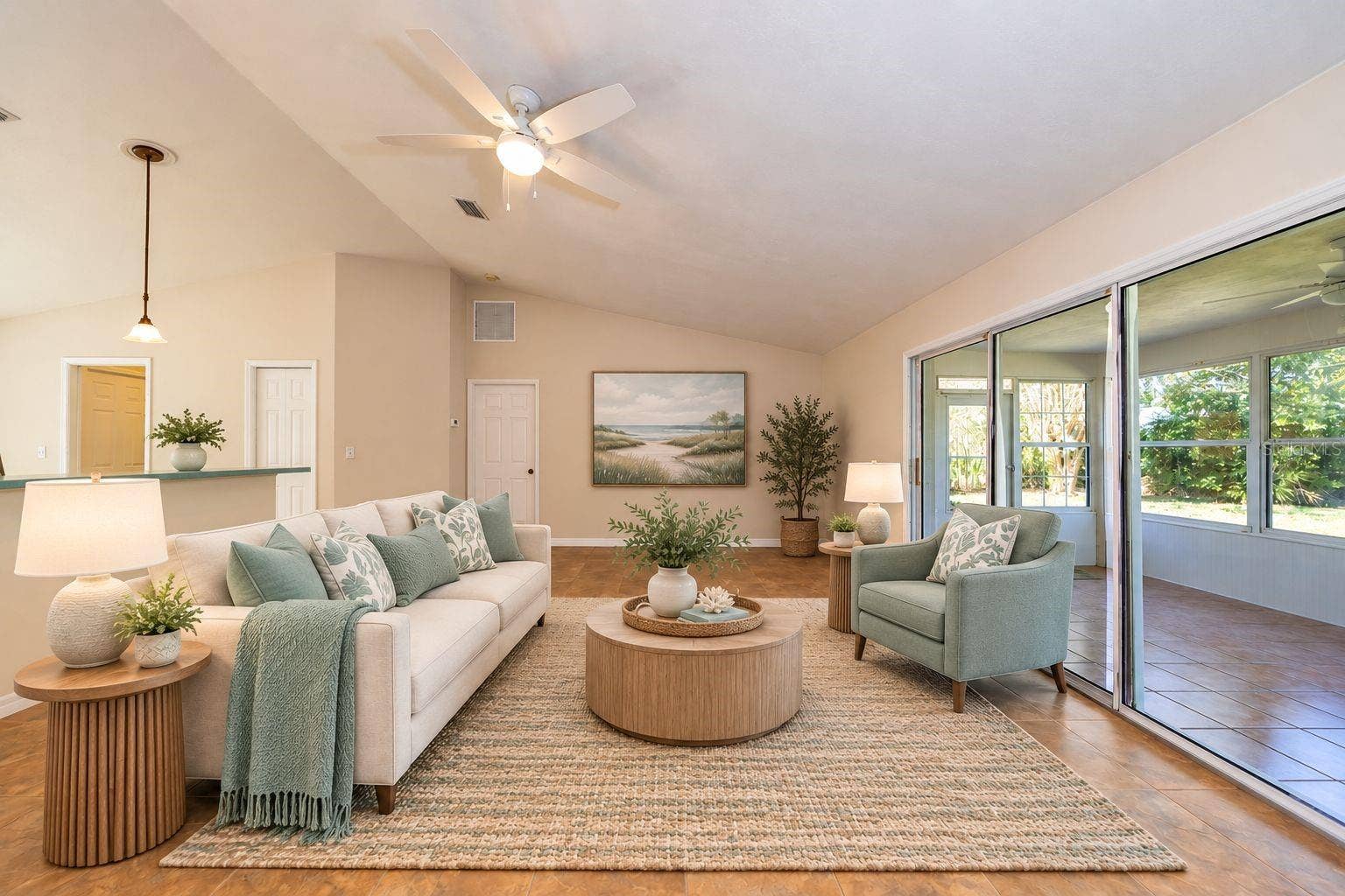 141 BREN MAR LANE, Palm Coast, FL 32137 living room staged