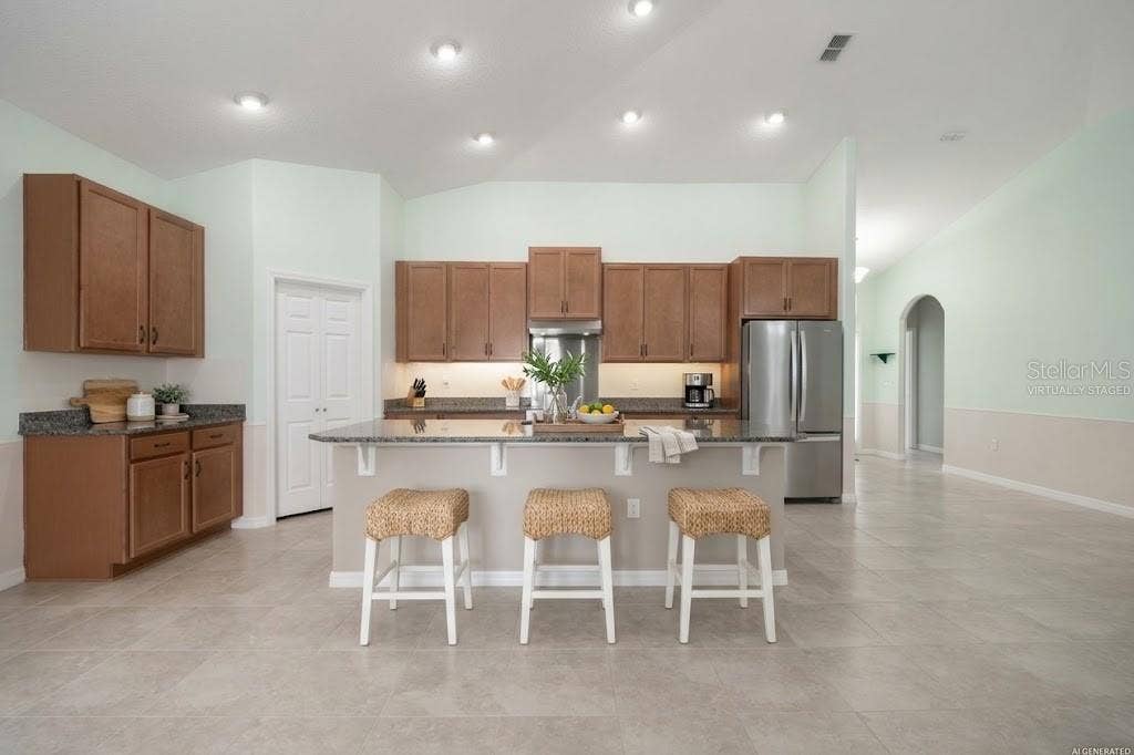 Virtually staged kitchen