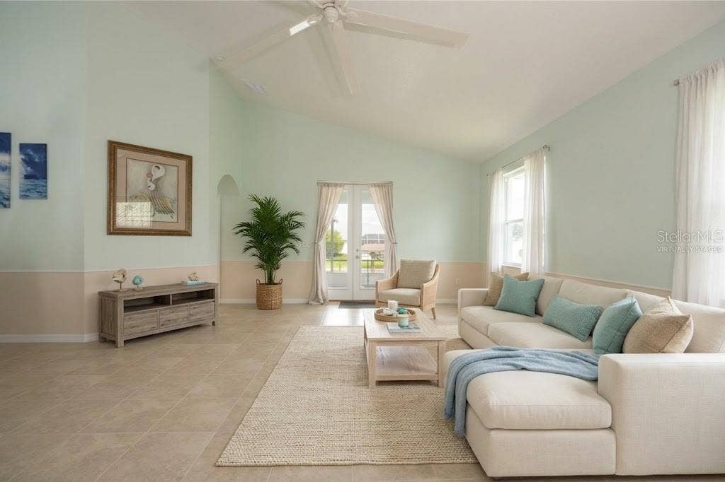 Virtually staged Living room