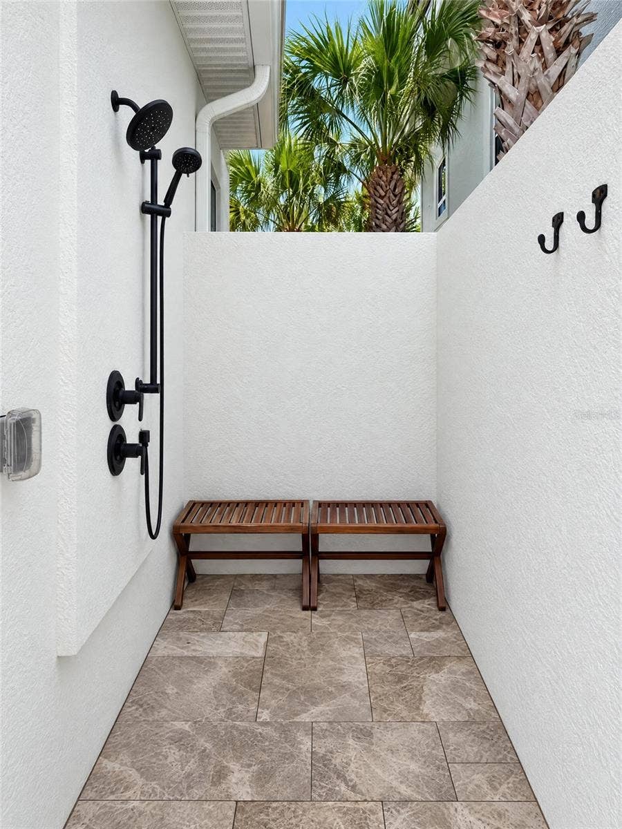 Outdoor pool shower