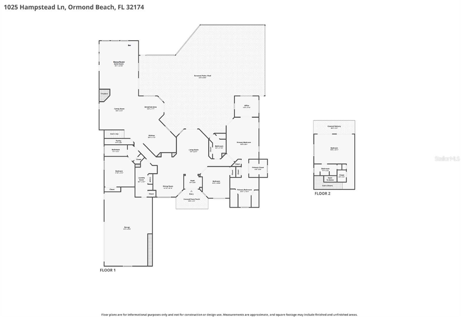 1025 W HAMPSTEAD LANE LANE, Ormond Beach, FL 32174 Floor Plan