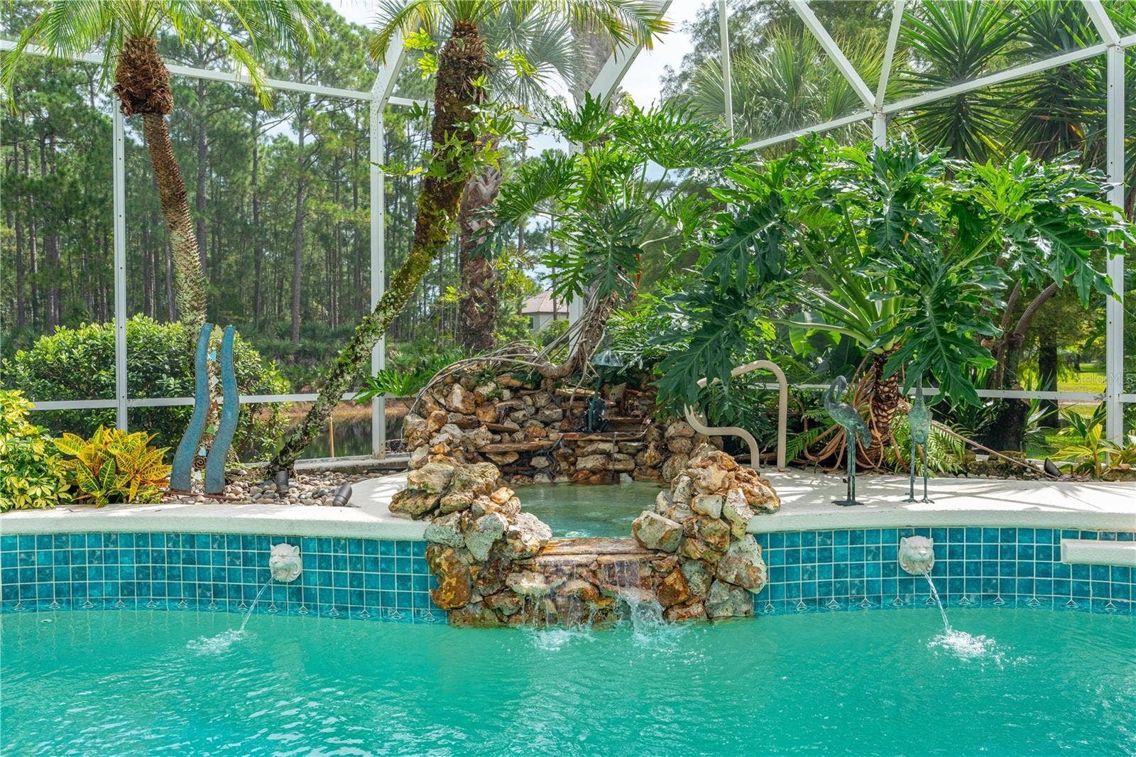 1025 W HAMPSTEAD LANE LANE, Ormond Beach, FL 32174 Pool-Decorative Rock Water Fall