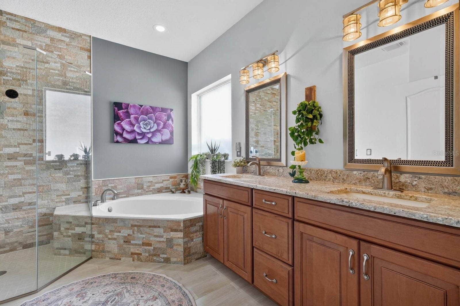 72 KARAS TRAIL, Palm Coast, FL 32164 Ensuite bathroom with garden tub, separate tiled shower, double vanity sinks