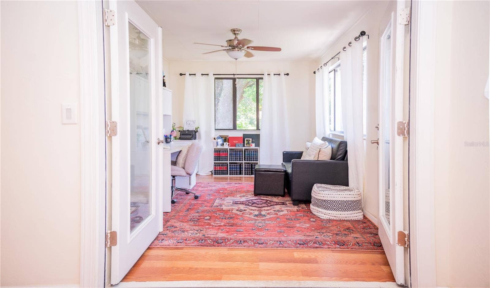FANTASTIC BONUS SPACE! Currently utilized as a home office, this versatile 150 sq. ft. room is perfectly suited for a home gym, art studio or any purpose requiring privacy. Please note that this square footage is in addition to the 1,412 sq. ft. recorded on the tax rolls.