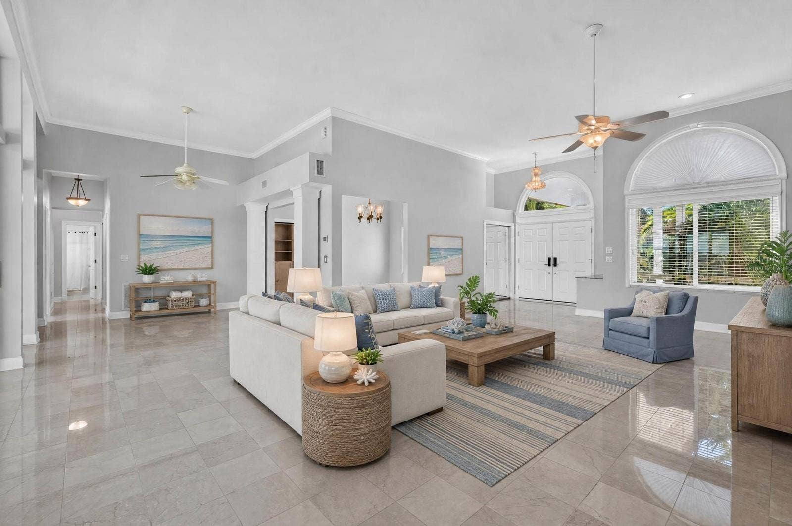 74 COVINGTON LANE, Palm Coast, FL 32137 Virtually Staged Spacious Living Room