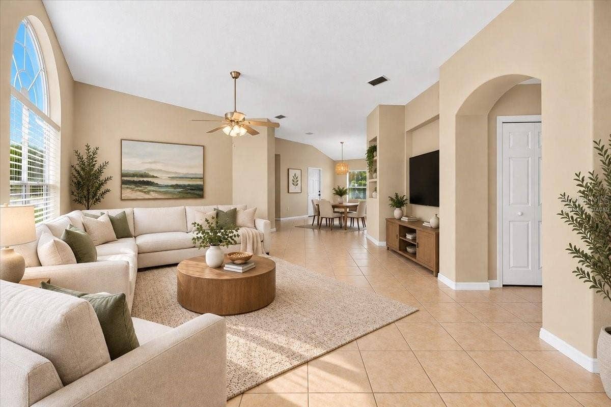 3 LEWIS DRIVE, Palm Coast, FL 32137 Virtually Staged Photo of living area