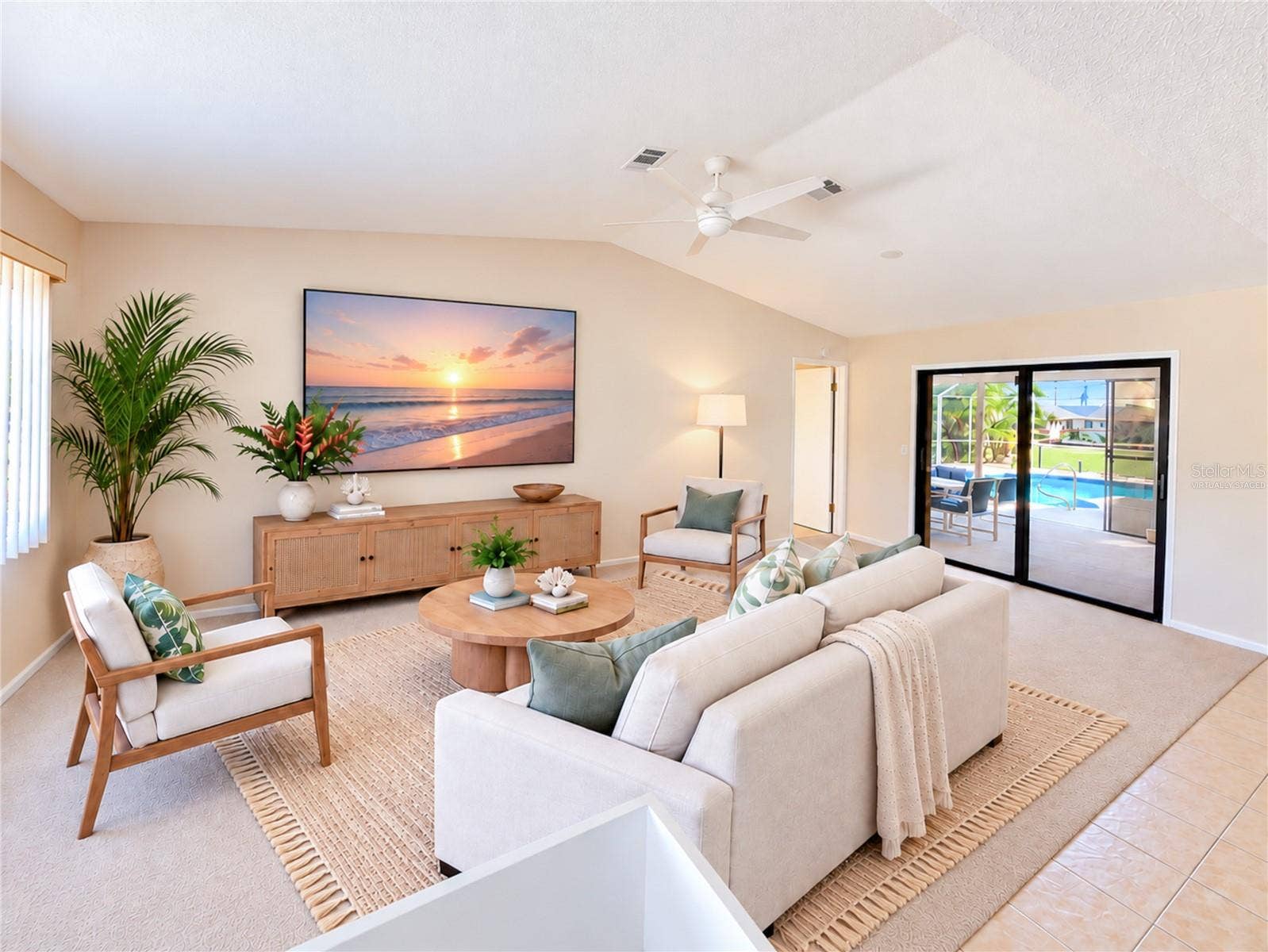 43 CHRISTOPHER COURT, Palm Coast, FL 32137 Living Room Staged