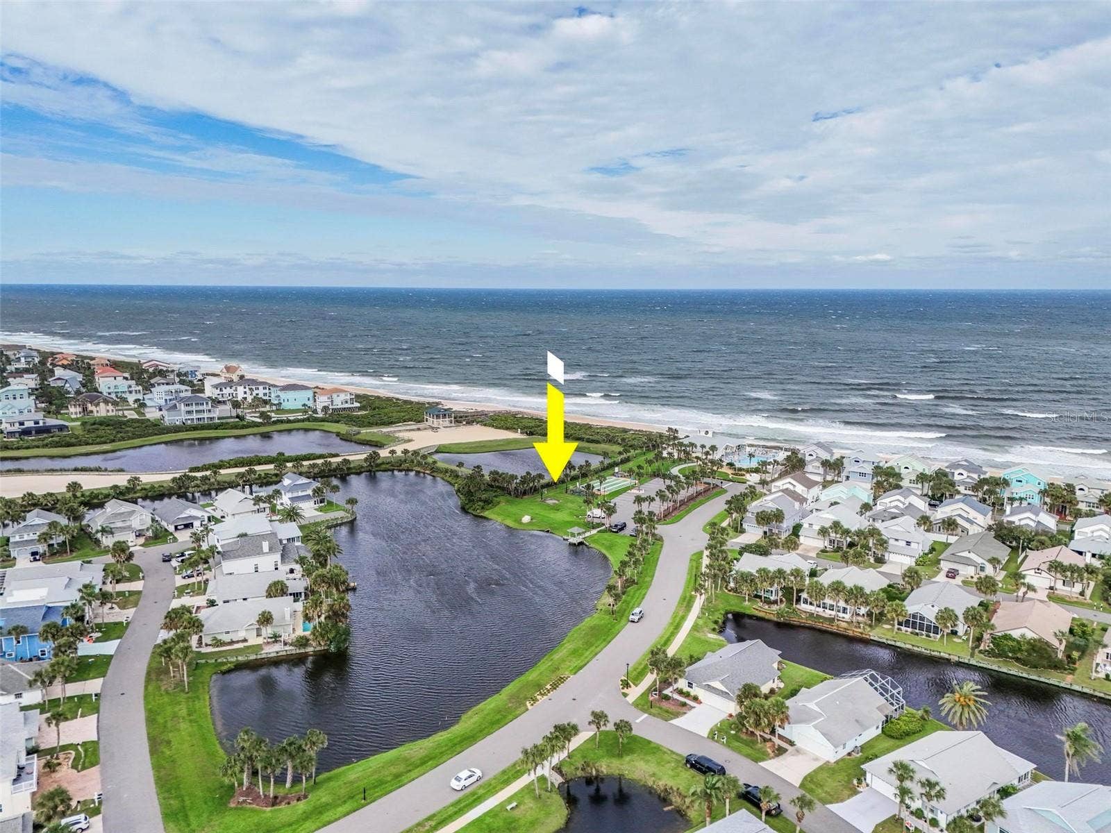 50 MEDFORD DRIVE, Palm Coast, FL 32137 Arrow shows where the fence is along county park. No entrance from Sea Colony must go out of community to access. Drive your golf cart.