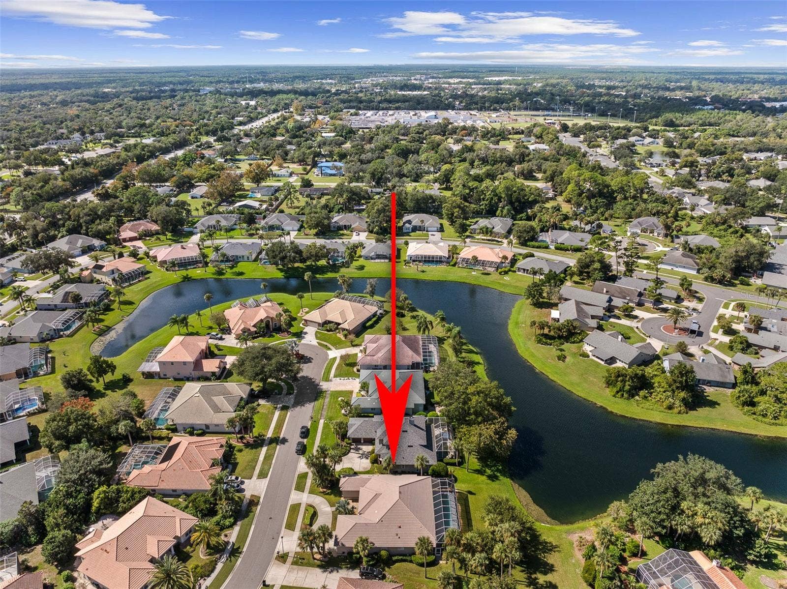 993 MORI COURT, Port Orange, FL 32127 Drone View w/ Arrow