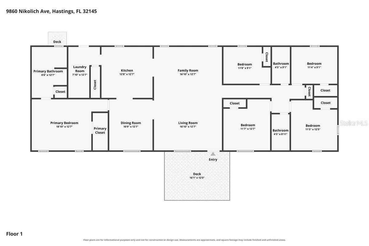 9860 NIKOLICH AVENUE, Hastings, FL 32145 Floorplan
