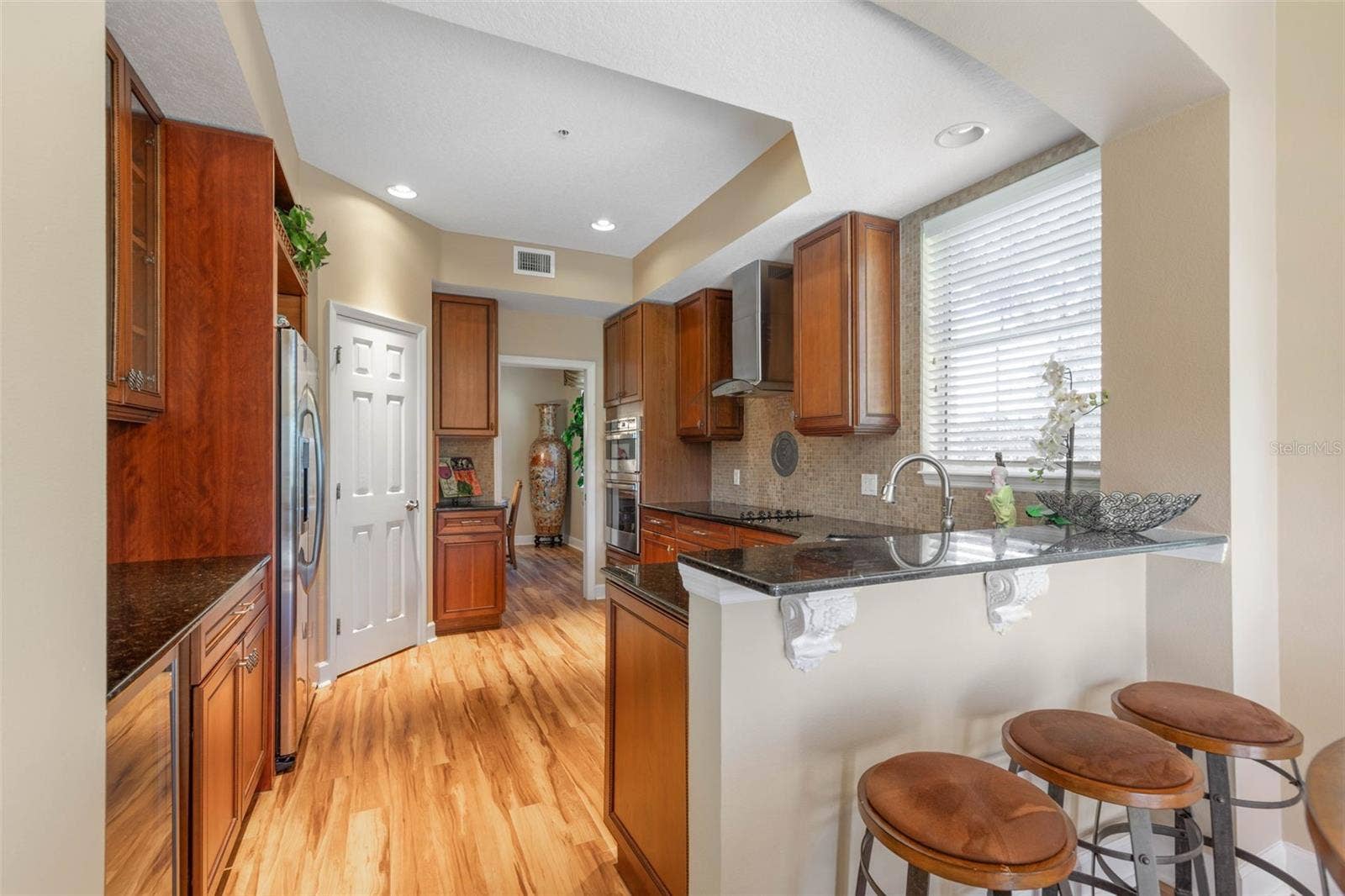 42 inch cabinets, pantry, stainless appliances and plenty of light