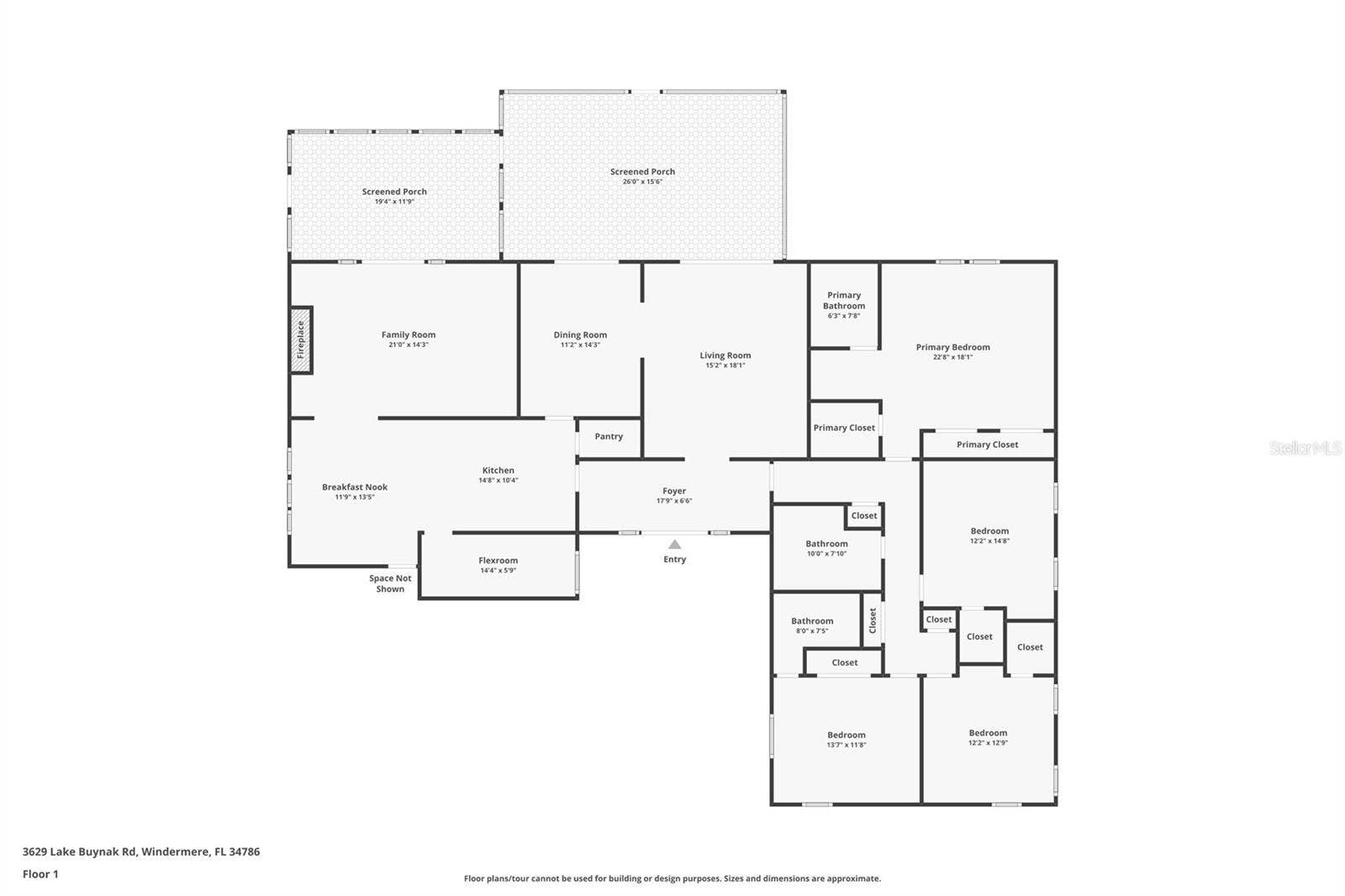 3629 LAKE BUYNAK ROAD, Windermere, FL 34786 Floor Plan