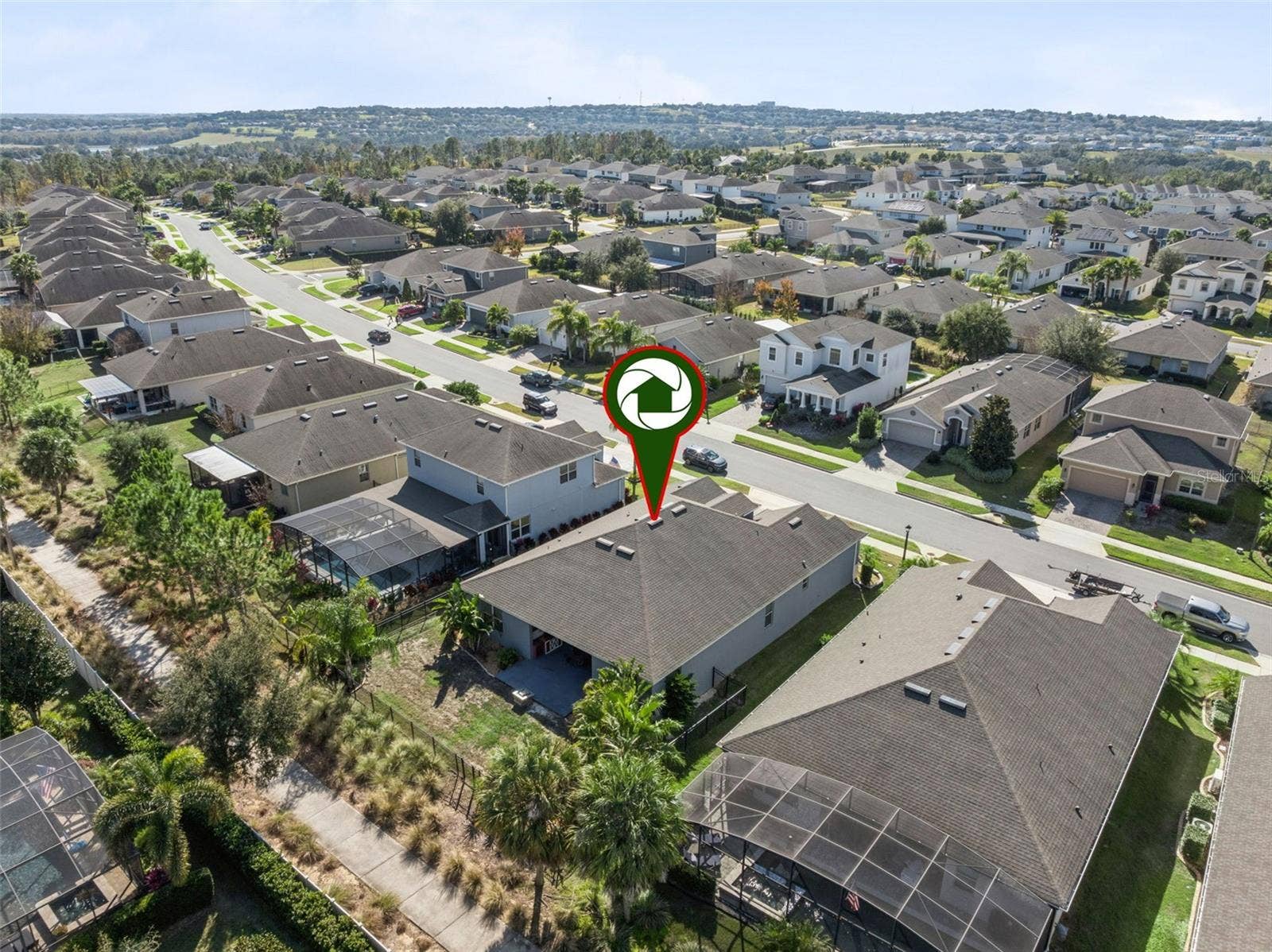 Backyard Drone with walking path