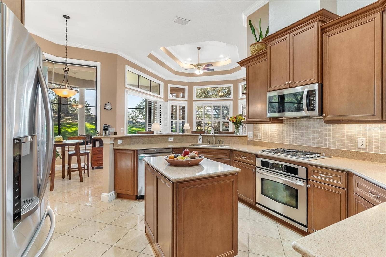 Lots of custom cabinets for storage...