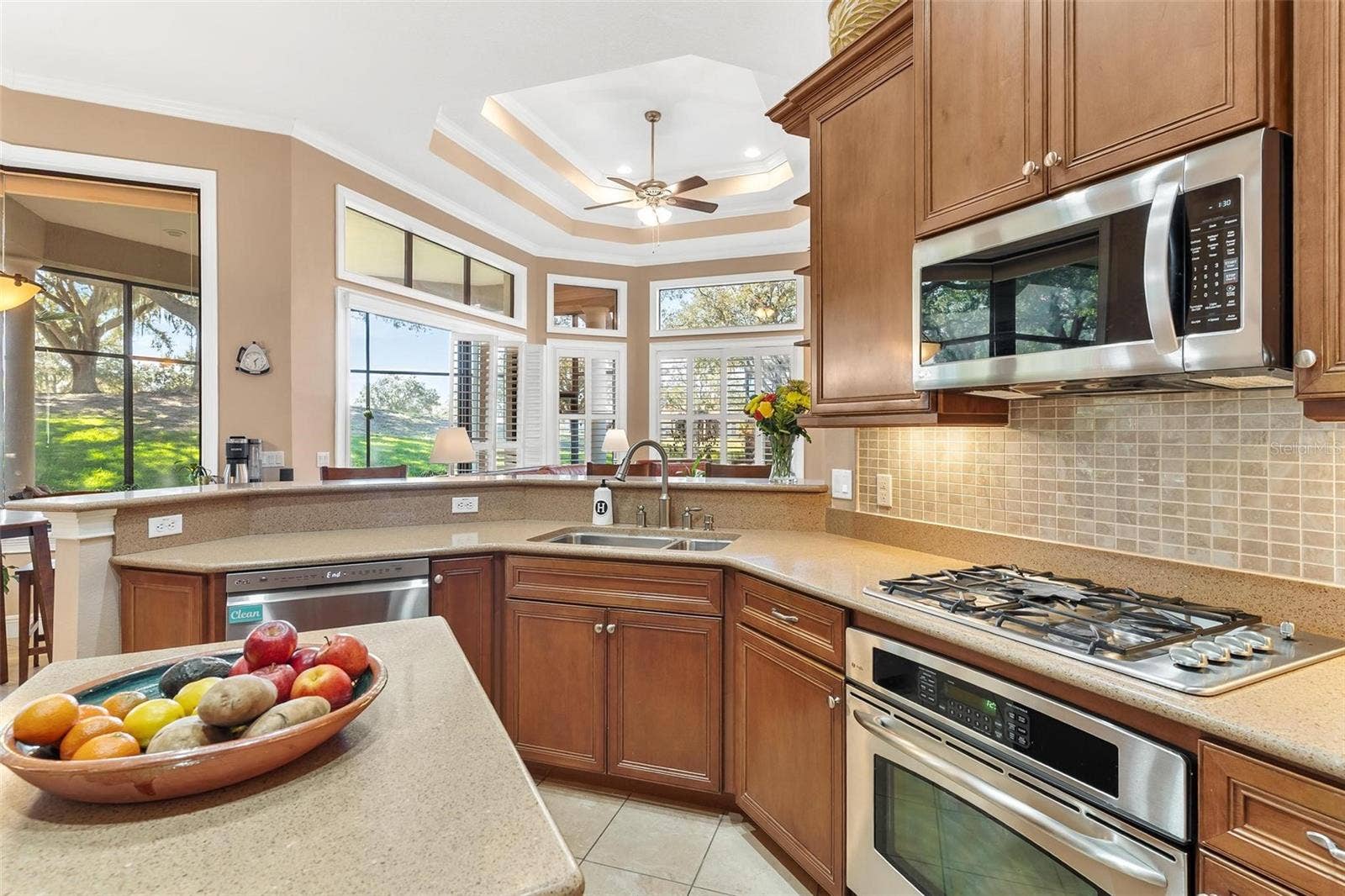 Enjoy Gas Range Top, Built in Microwave & Convection Wall Oven!