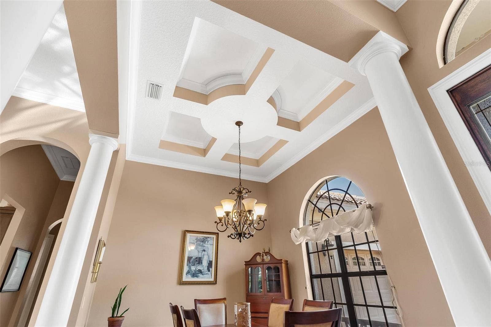 Custom Ceiling in Formal Dining area...Stunning!