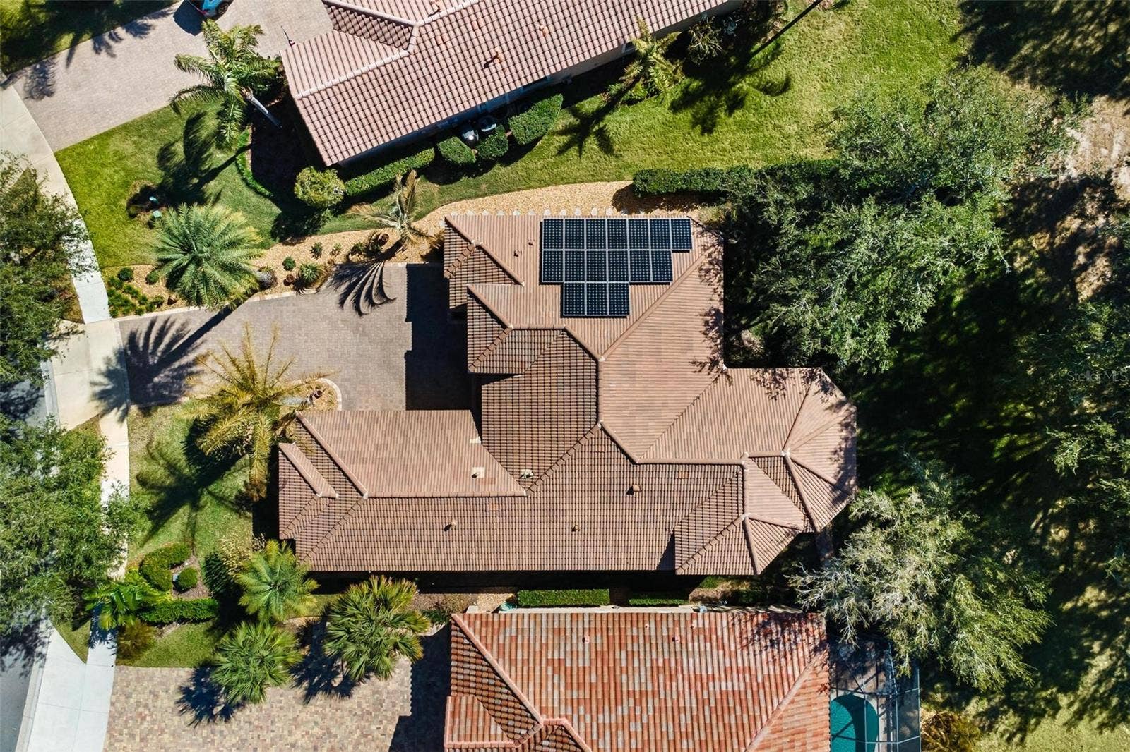 Aerial View showing Solar Panels...