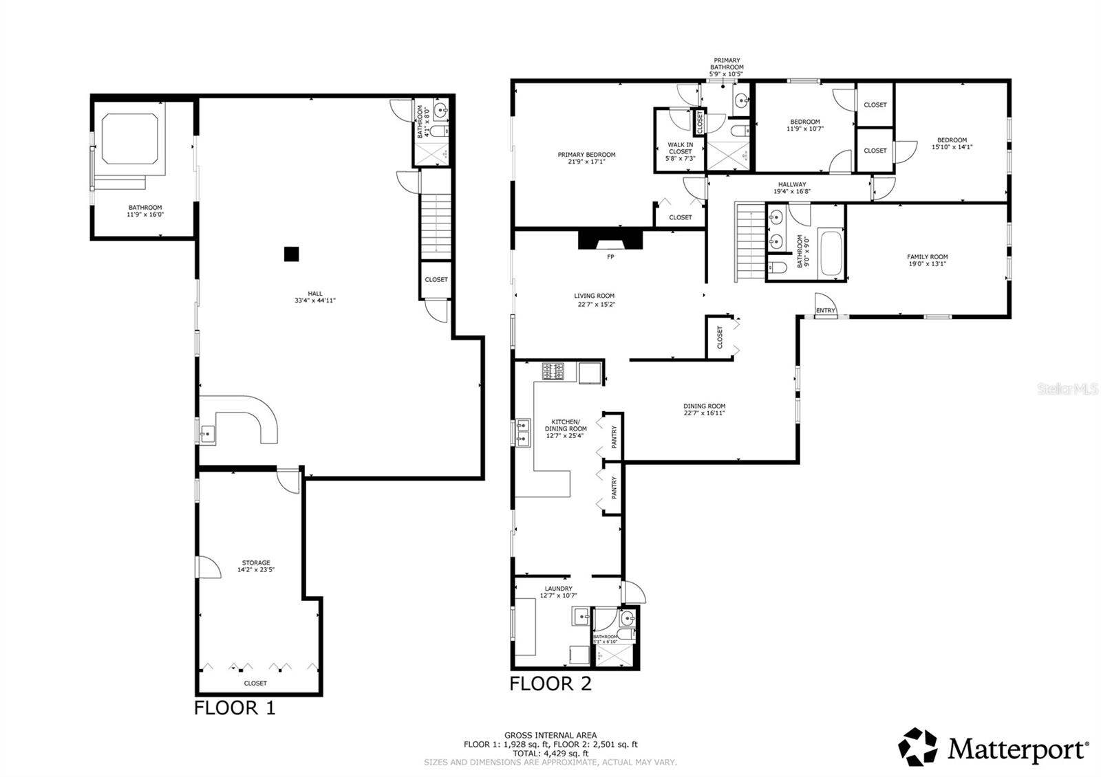 13 HERMOSA DRIVE, Eustis, FL 32726 Floor plan with dimensions