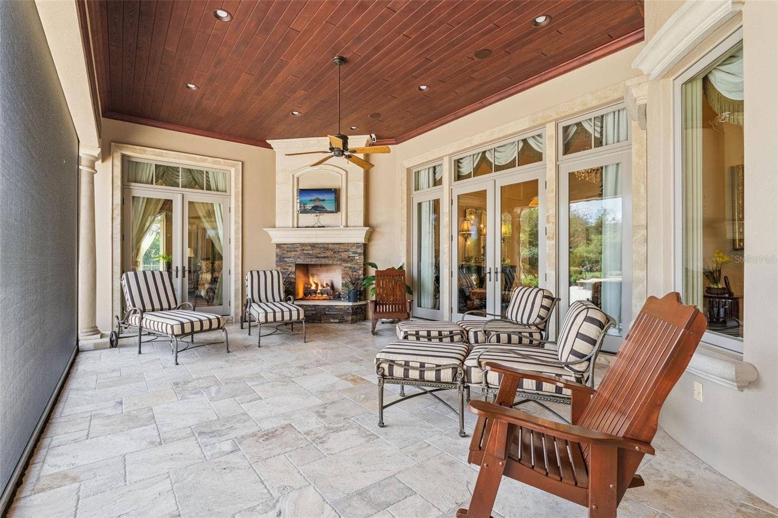 9225 BEVINGTON LANE, Orlando, FL 32827 Porch with Fireplace