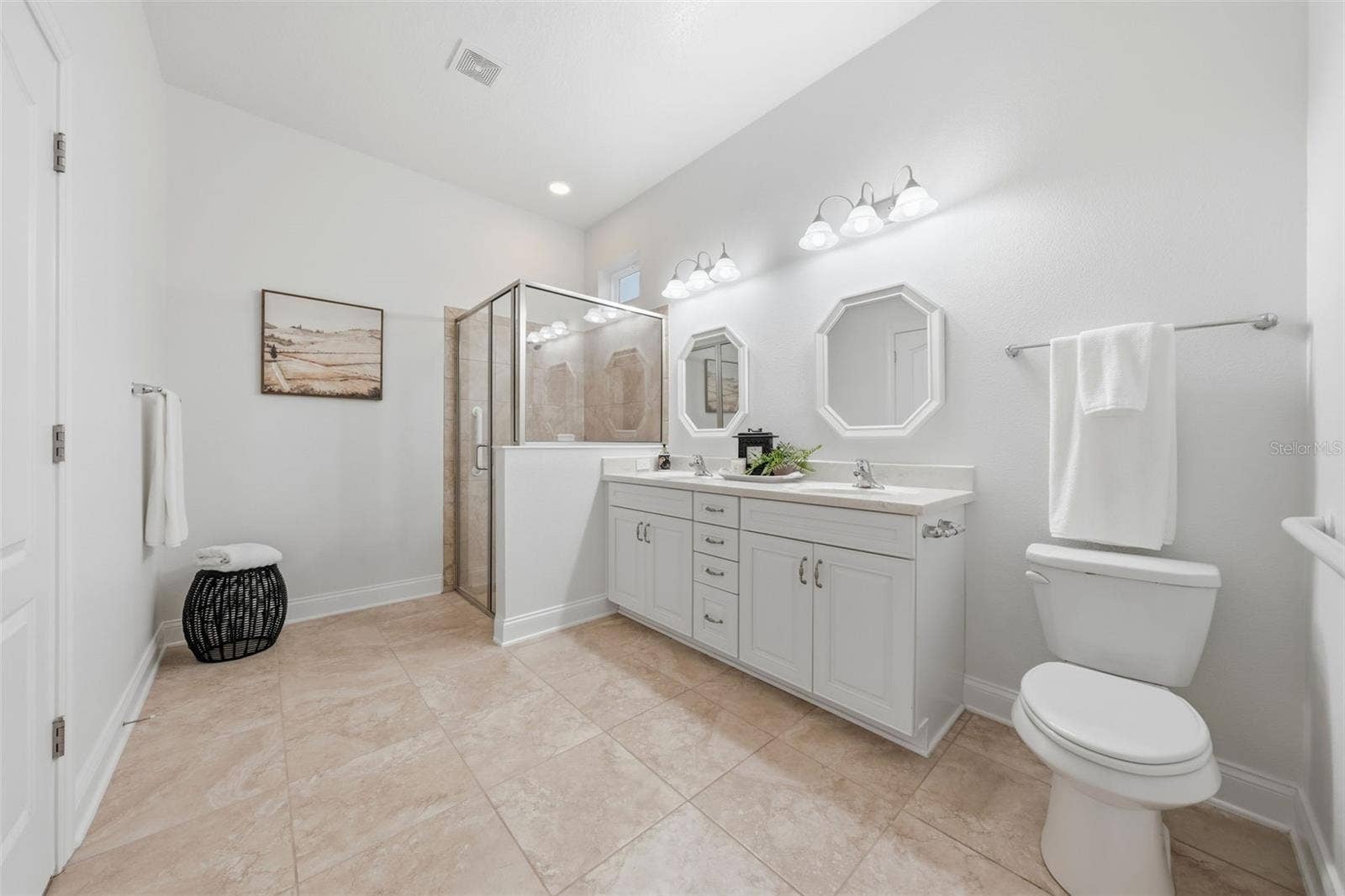 16716 ABBEY HILL COURT, Clermont, FL 34711 Primary bathroom with tiled walk-in shower