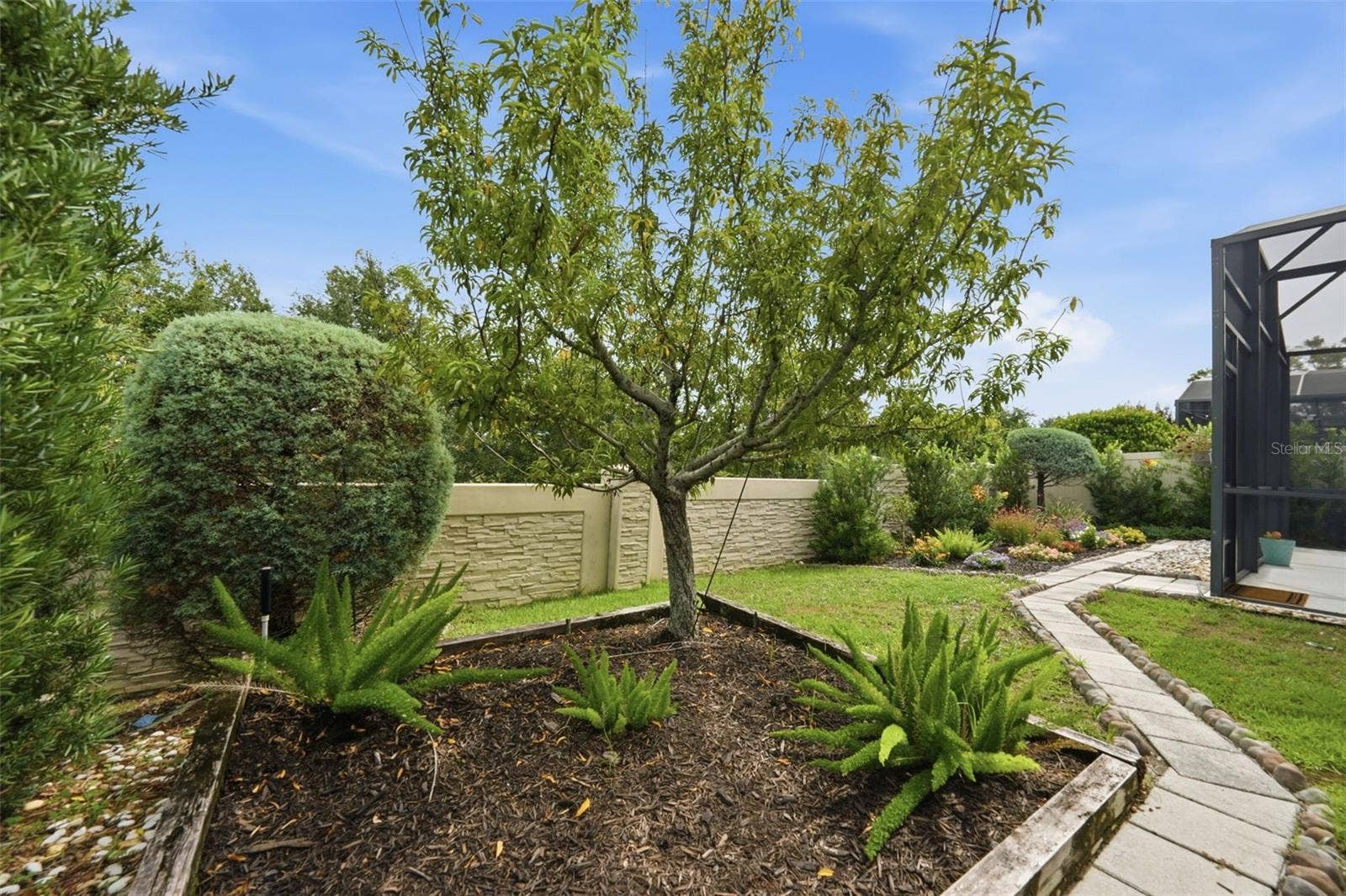 16716 ABBEY HILL COURT, Clermont, FL 34711 Backyard garden beds and Peach tree