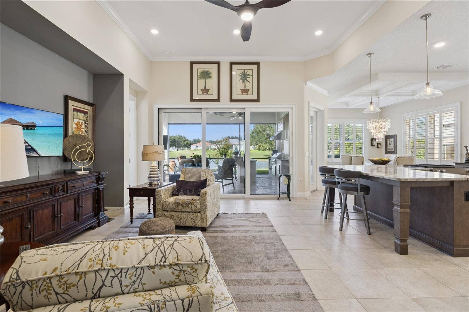 9219 SAN JOSE BOULEVARD, Howey In The Hills, FL 34737 Living room-Kitchen-Dining room