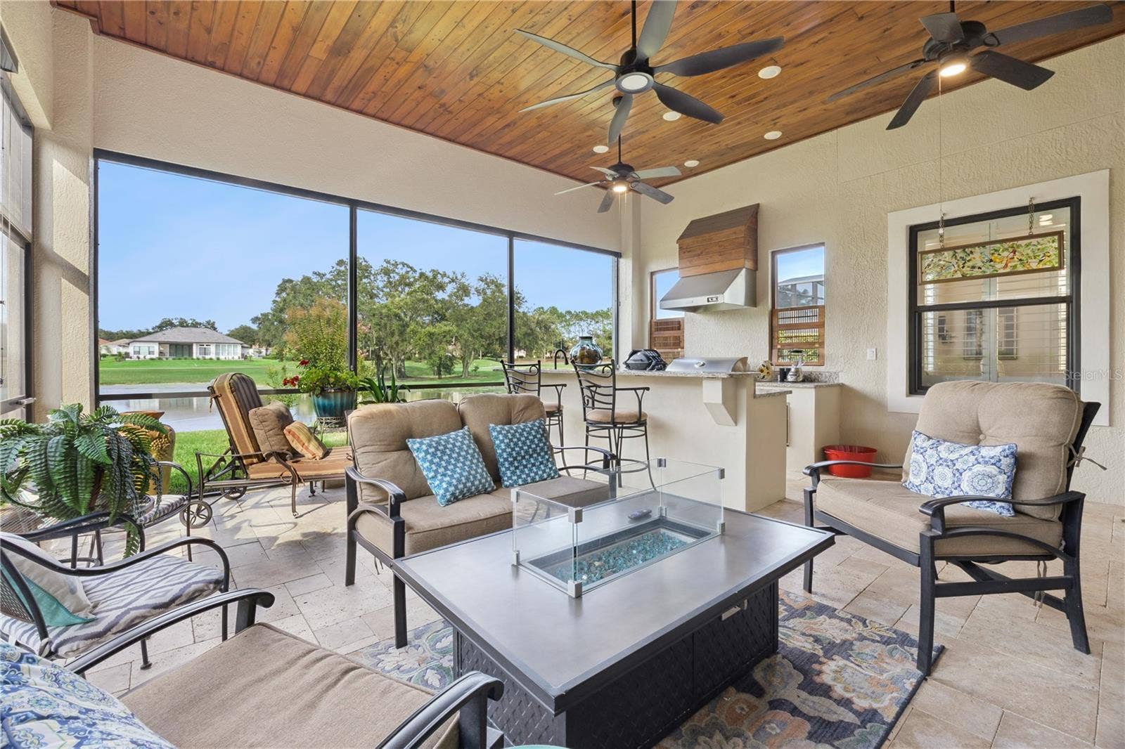 9219 SAN JOSE BOULEVARD, Howey In The Hills, FL 34737 Stunning Summer Kitchen designed for the best outdoor Barbecue experience.