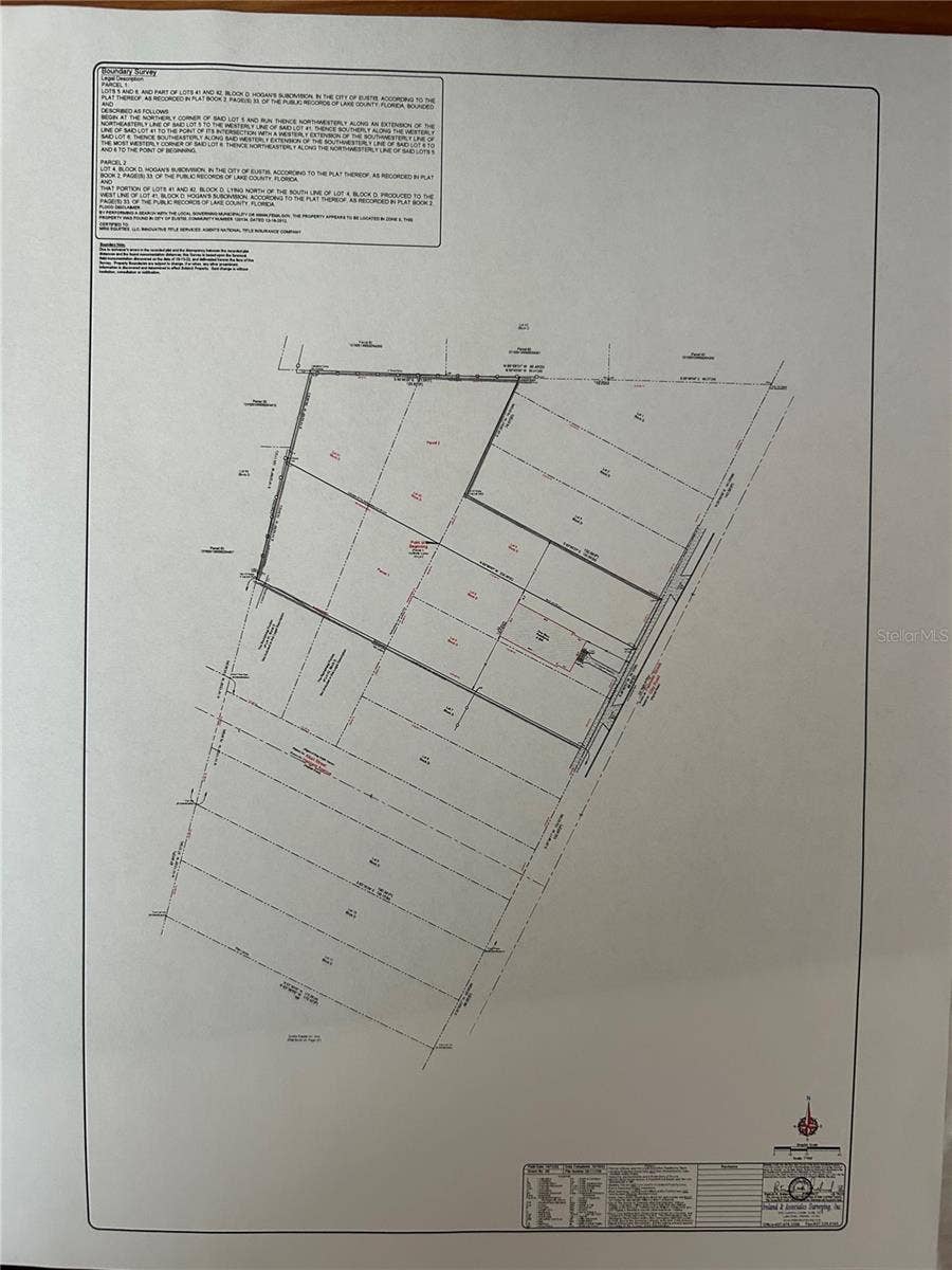 508 PALMETTO STREET, Eustis, FL 32726 Survey 508 Palmetto and adjacent lot