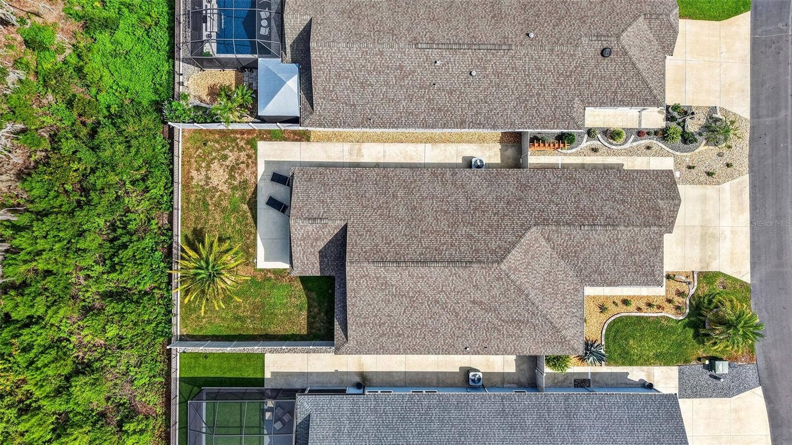 4686 HILES PLACE, The Villages, FL 32163 Aerial Side Elevation with Large Yard and ROOM FOR A POOL!