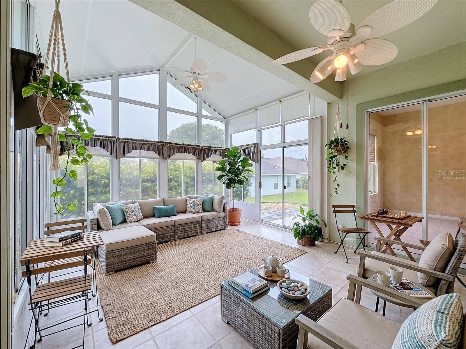 Glass Florida rm. Part of SF. Virtually Staged