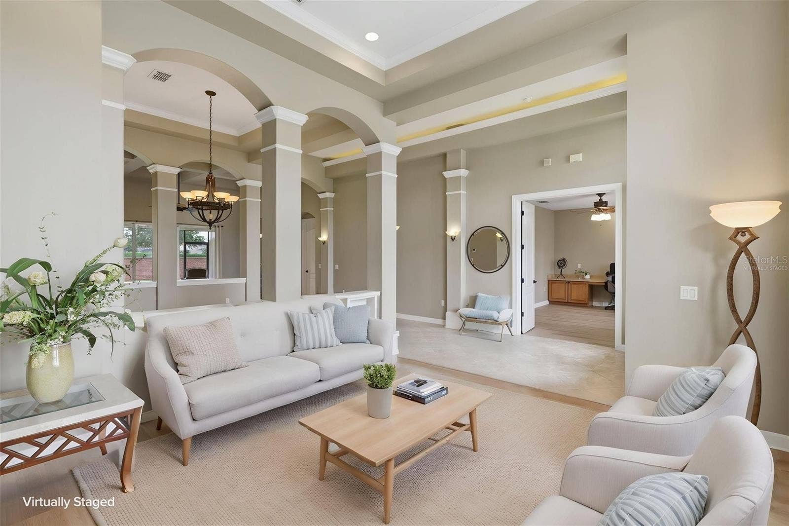 426 DUFF DRIVE, Winter Garden, FL 34787 Front living room virtually staged