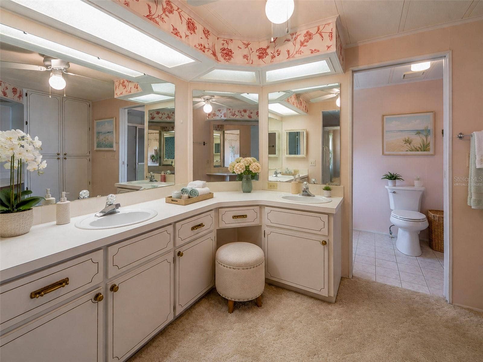 1021 HILLTOP ROAD, Tavares, FL 32778 Primary bath virtually staged