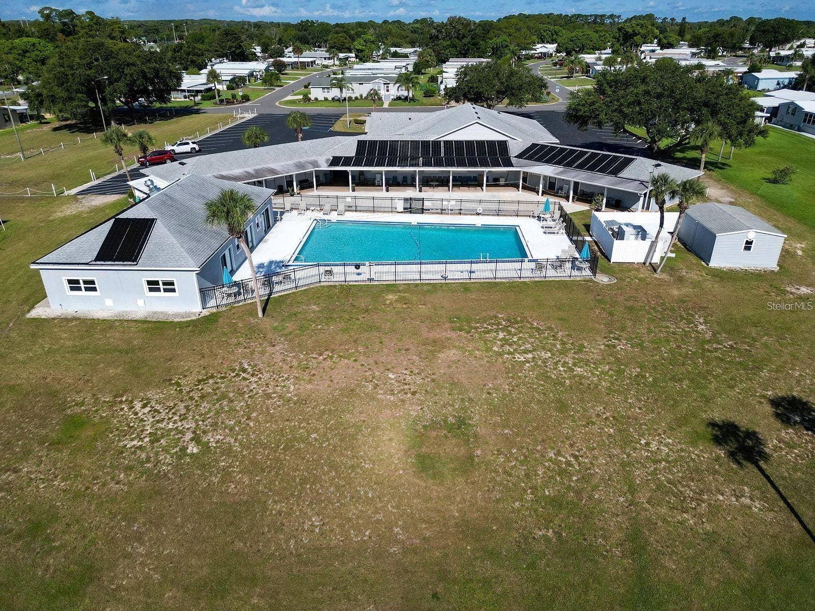 Aerial of Indoor Pool, Outdoor Pool and Clubhouse